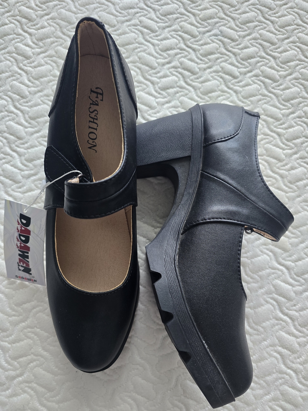Fashion Black Mary Jane Platform Clogs with Strap Size 11